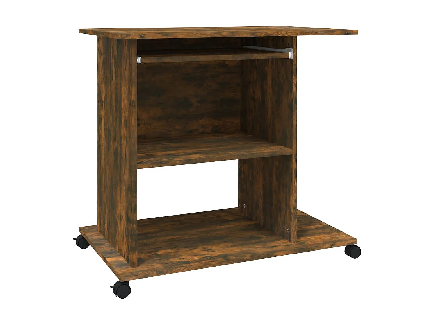 Bureau d'ordinateur Chêne fumé 80x50x75 cm Bois d'ingénierie