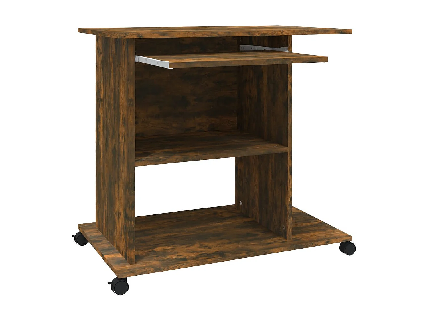 Computerbureau 80x50x75 cm bewerkt hout gerookt eikenkleurig