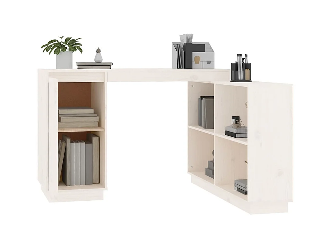 Escritorio de madera maciza de pino blanco 110x50x75 cm