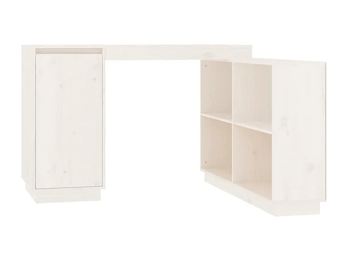 Bureau Blanc 110x50x75 cm Bois massif de pin