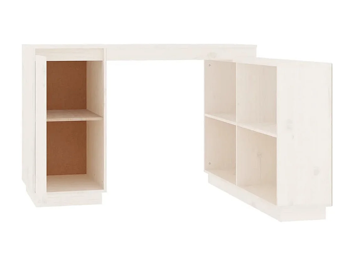 Bureau Blanc 110x50x75 cm Bois massif de pin