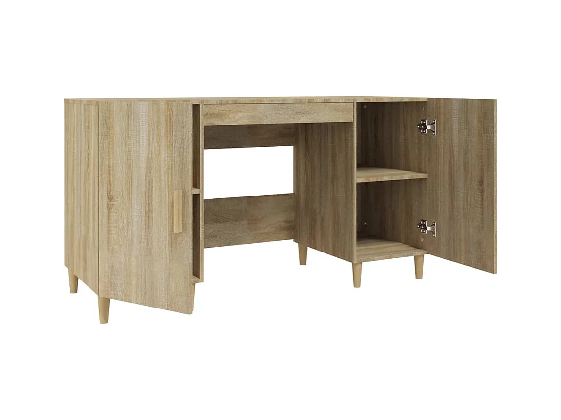 Bureau 140x50x75 cm bewerkt hout sonoma eikenkleurig