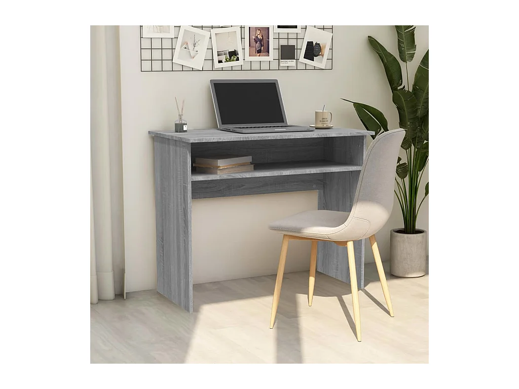 Bureau Sonoma gris 90x50x74 cm Bois d'ingénierie