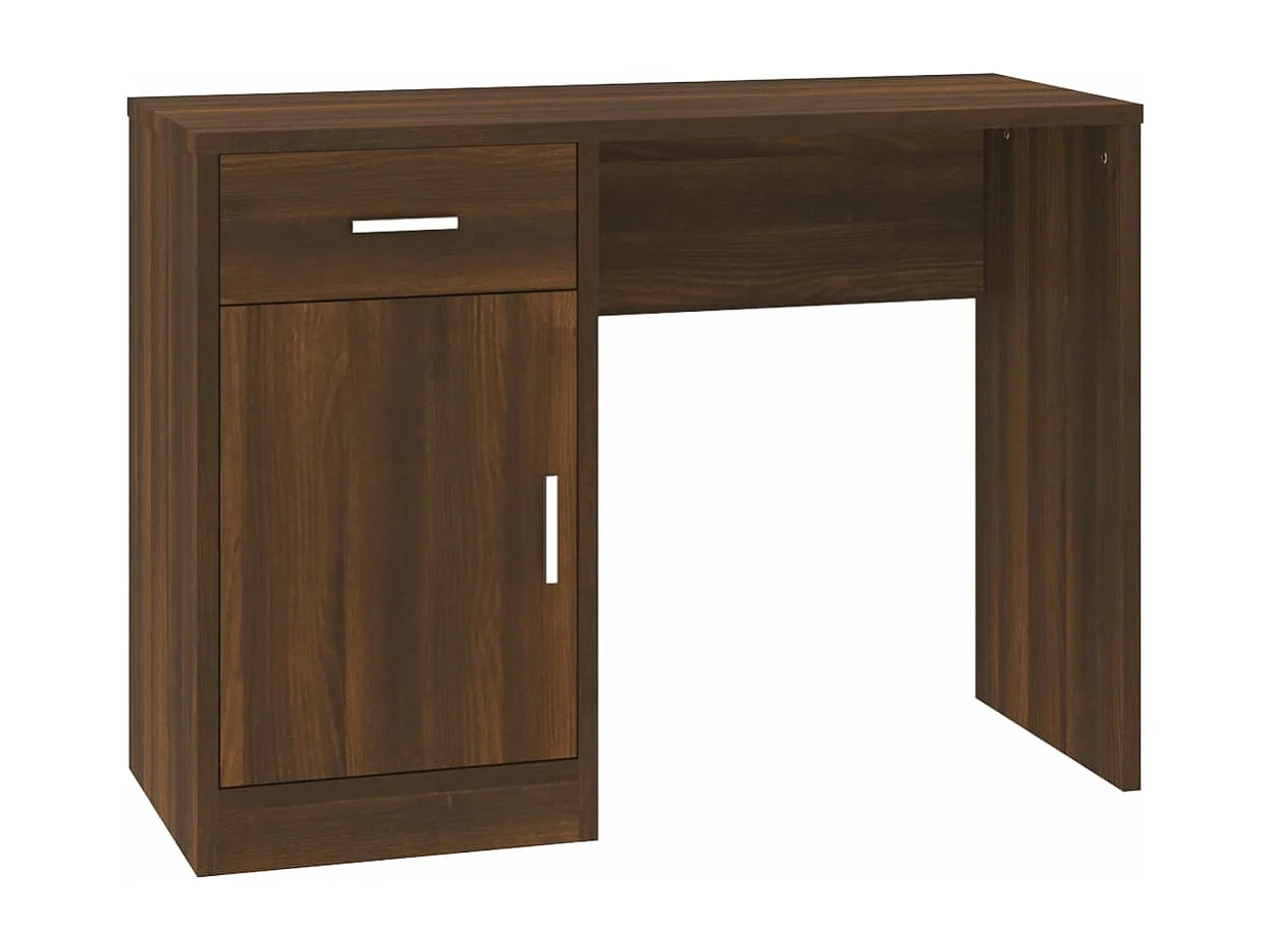 Bureau avec tiroir et armoire Chêne marron 100x40x73 cm
