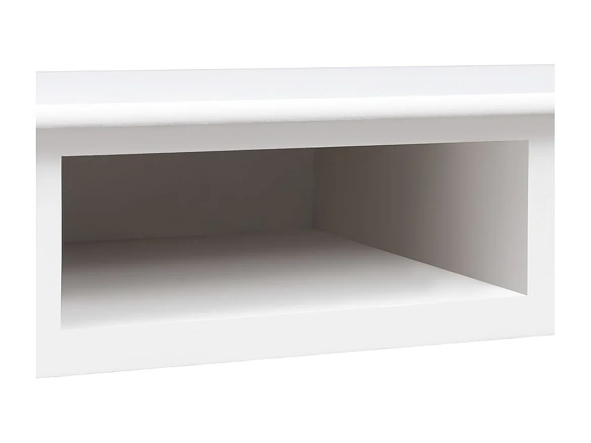 Schreibtisch Weiß 108x45x76 cm Massivholz Paulownia