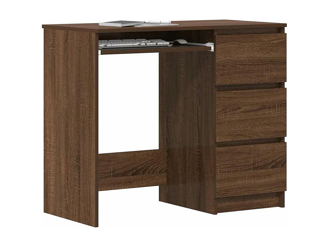 Bureau Chêne marron 90x45x76 cm Bois d'ingénierie