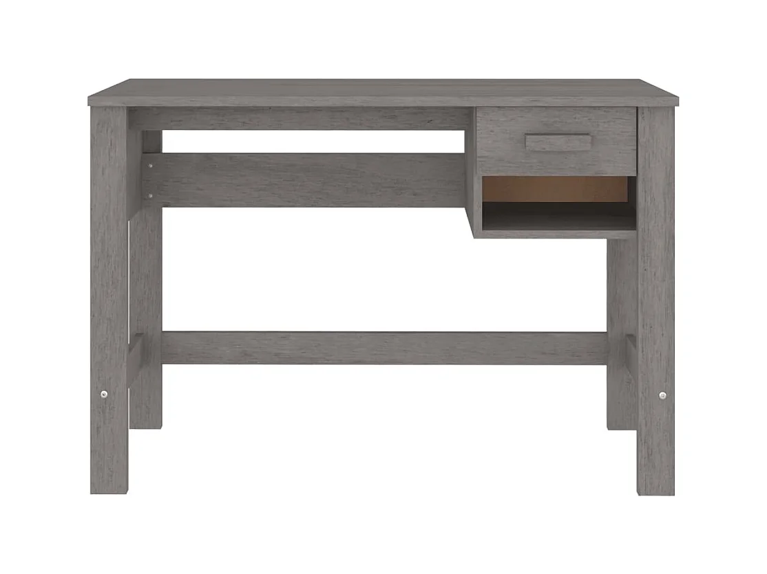 Bureau HAMAR 110x40x75 cm massief grenenhout lichtgrijs