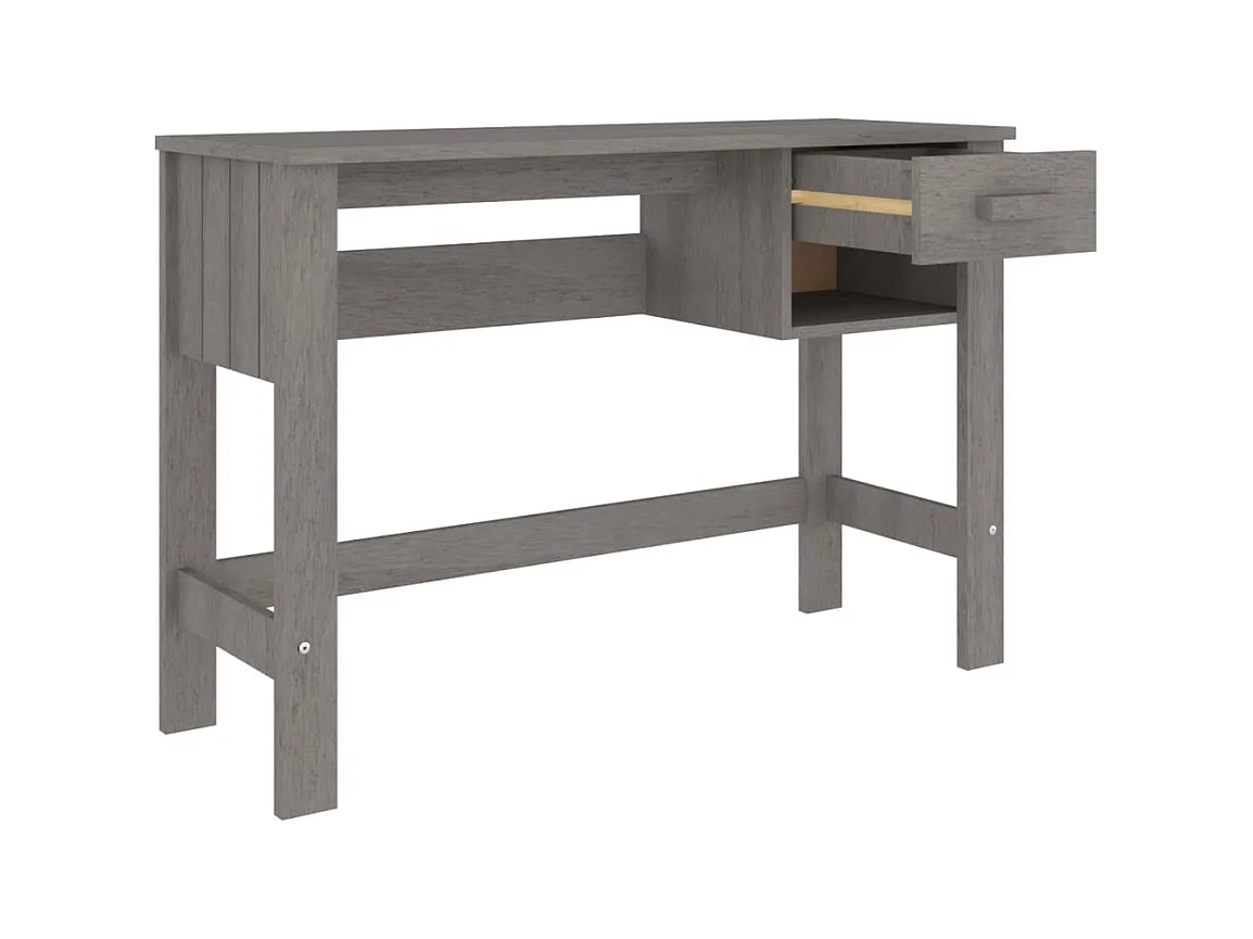 Bureau HAMAR 110x40x75 cm massief grenenhout lichtgrijs