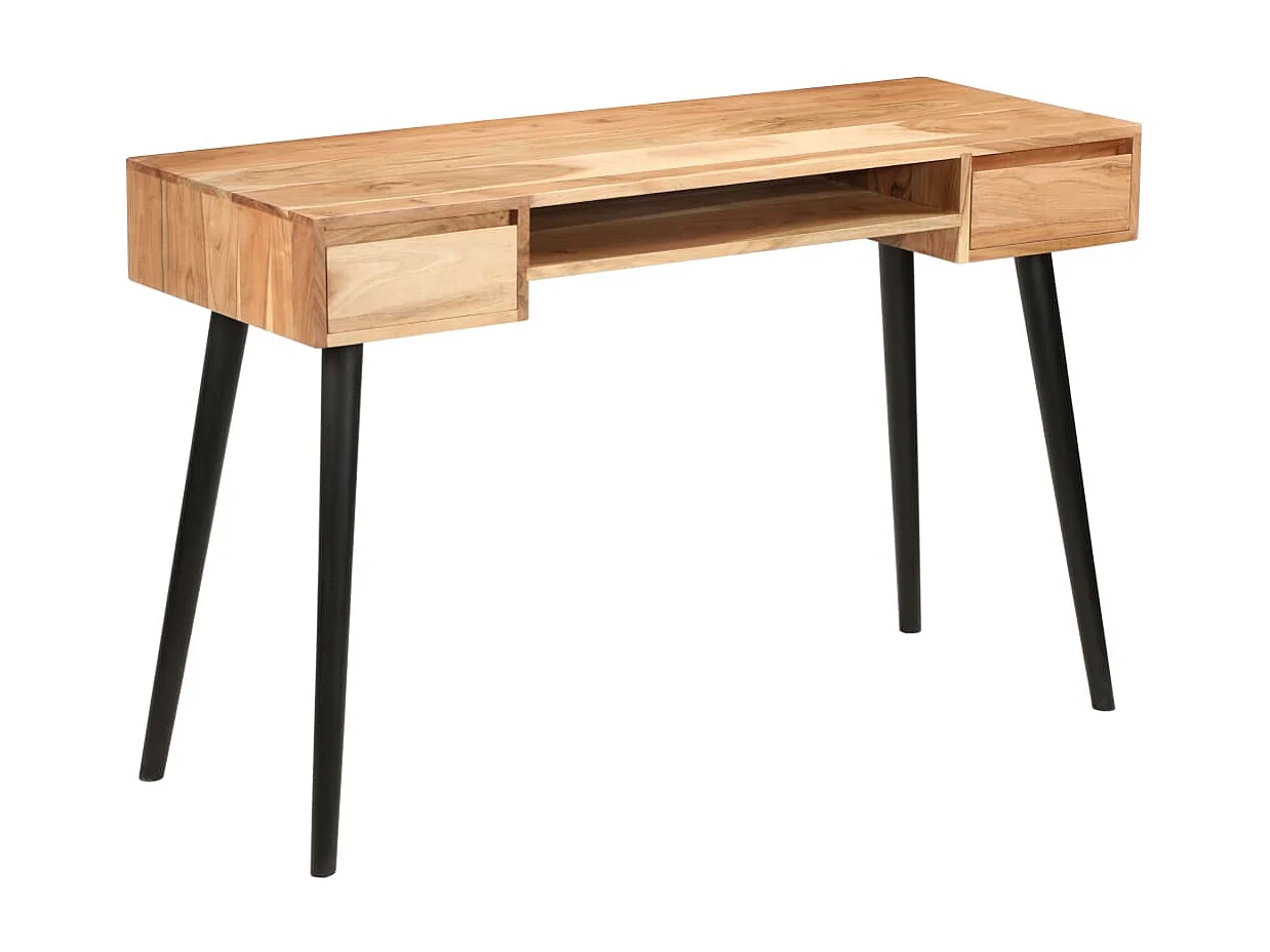 Secretária em madeira de acácia maciça 118x45x76 cm