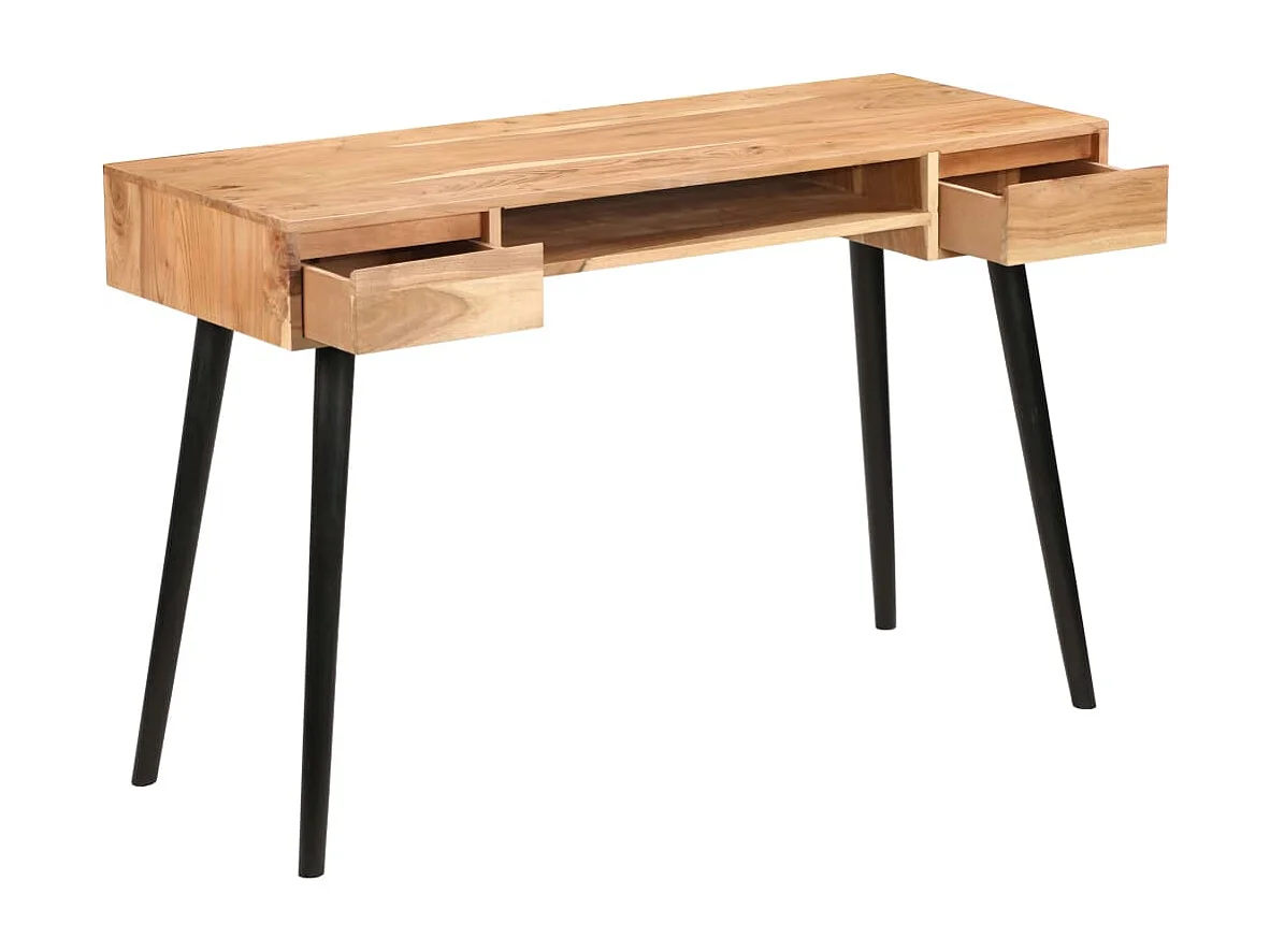 Secretária em madeira de acácia maciça 118x45x76 cm