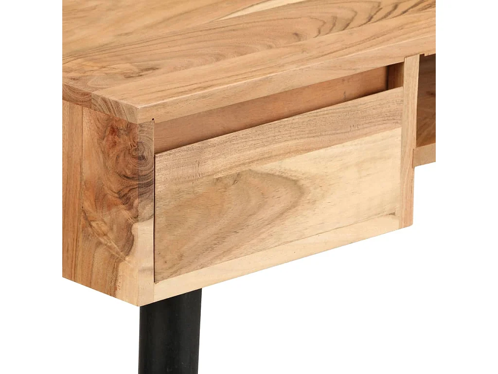 Secretária em madeira de acácia maciça 118x45x76 cm