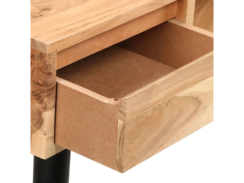 Secretária em madeira de acácia maciça 118x45x76 cm