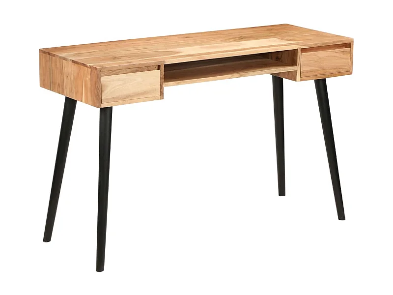 Secretária em madeira de acácia maciça 118x45x76 cm