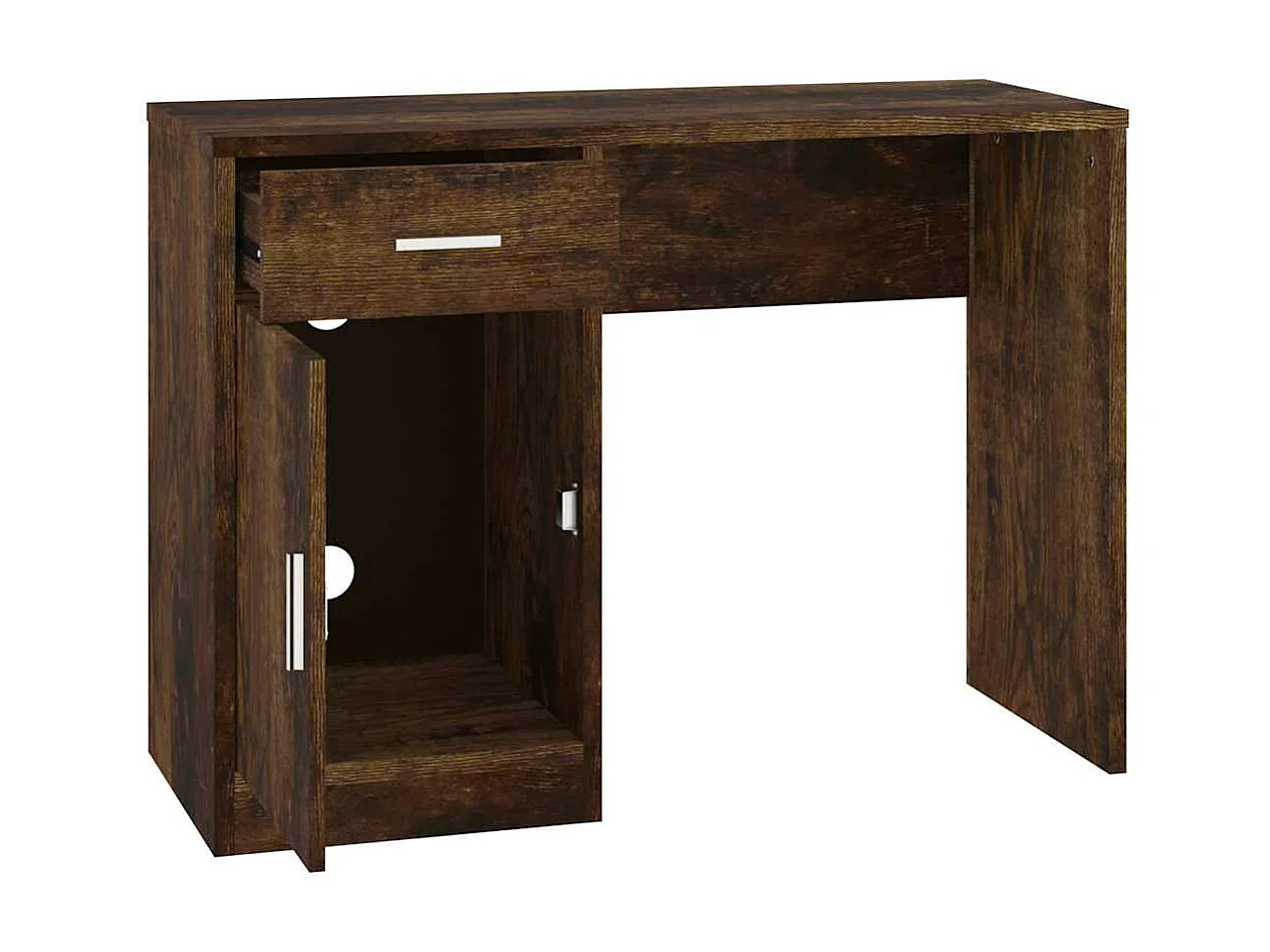 Bureau avec tiroir et armoire Chêne fumé 100x40x73 cm