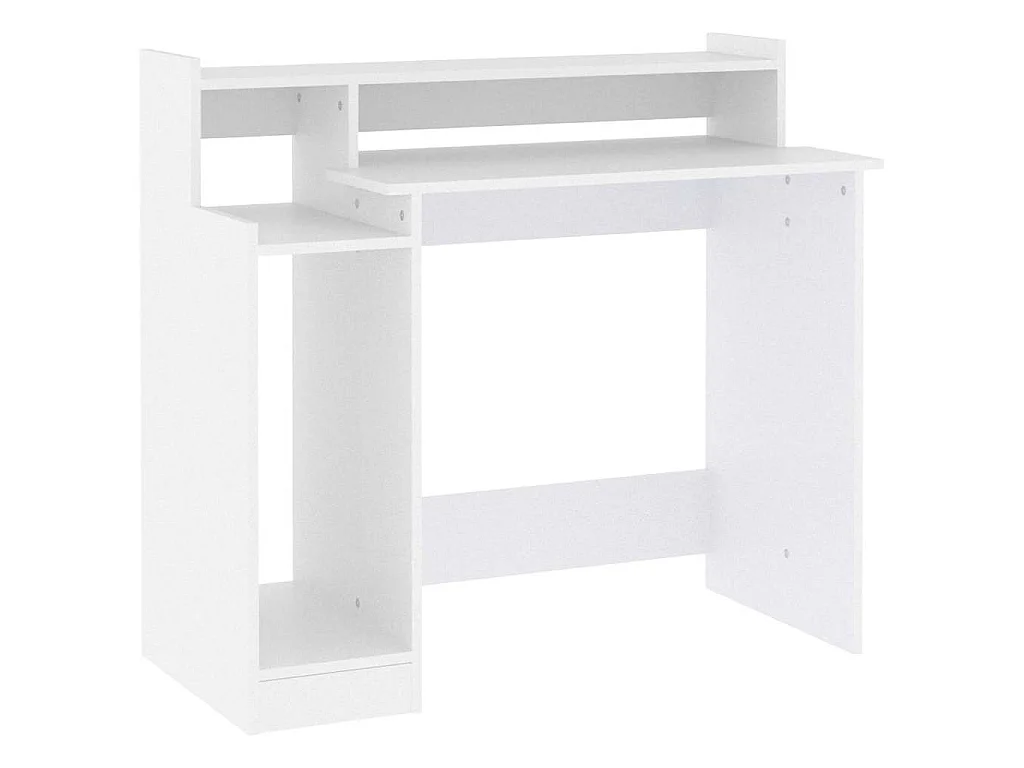 Bureau met LED-verlichting 97x45x90 cm bewerkt hout wit