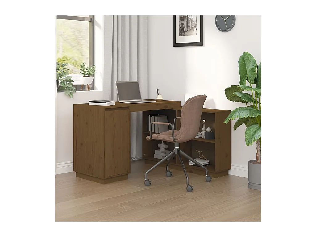 Bureau 110x50x75 cm massief grenenhout honingbruin