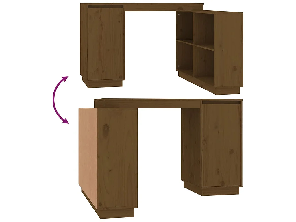 Bureau 110x50x75 cm massief grenenhout honingbruin