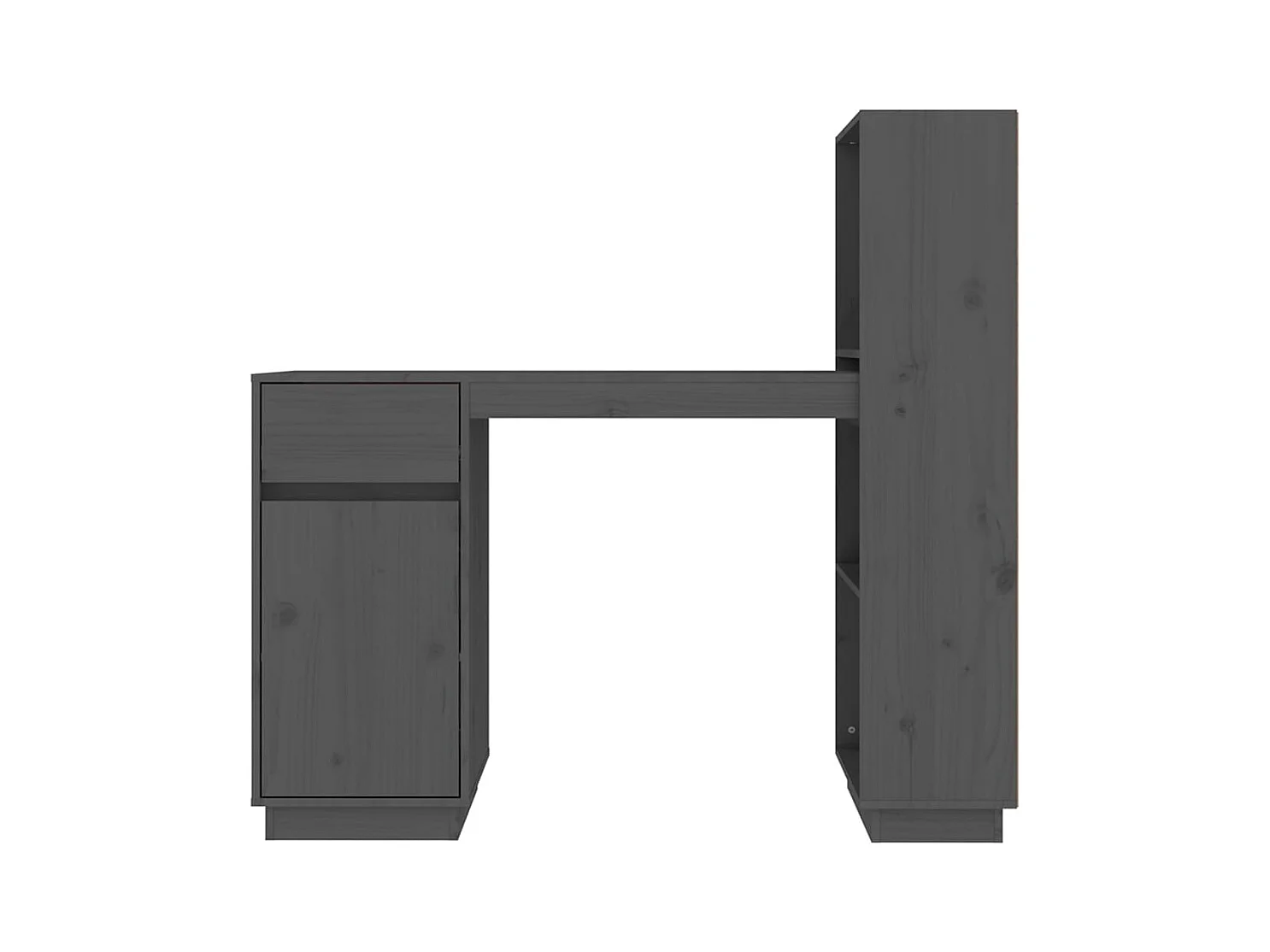 Bureau 110x53x117 cm massief grenenhout grijs