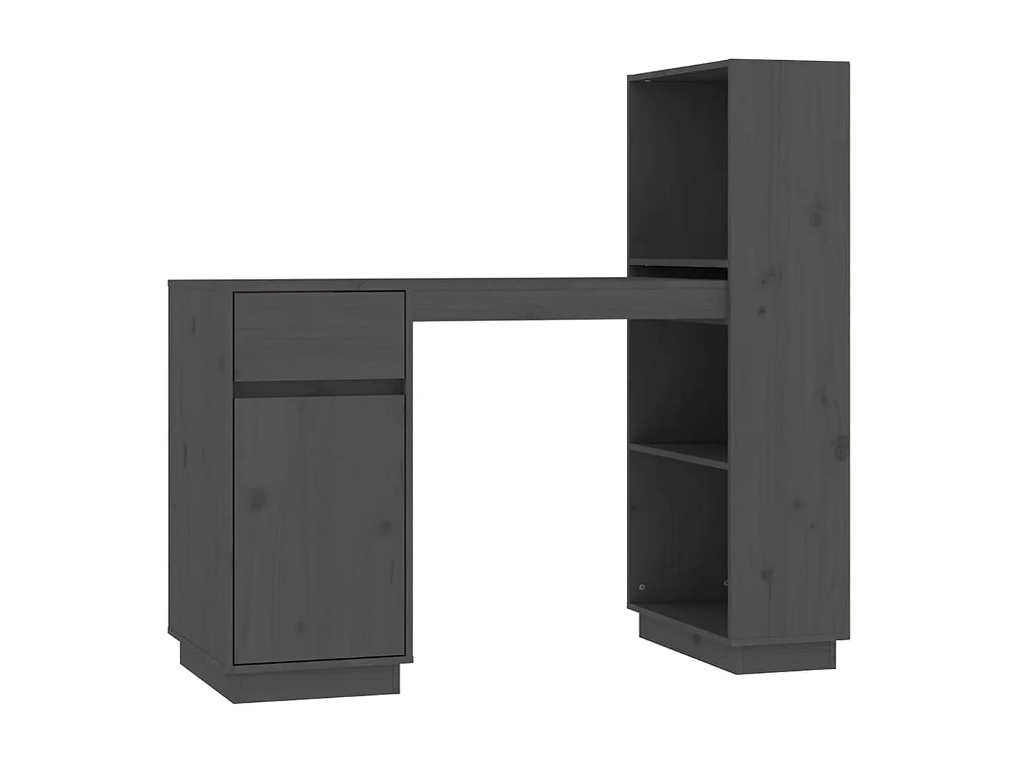 Bureau 110x53x117 cm massief grenenhout grijs