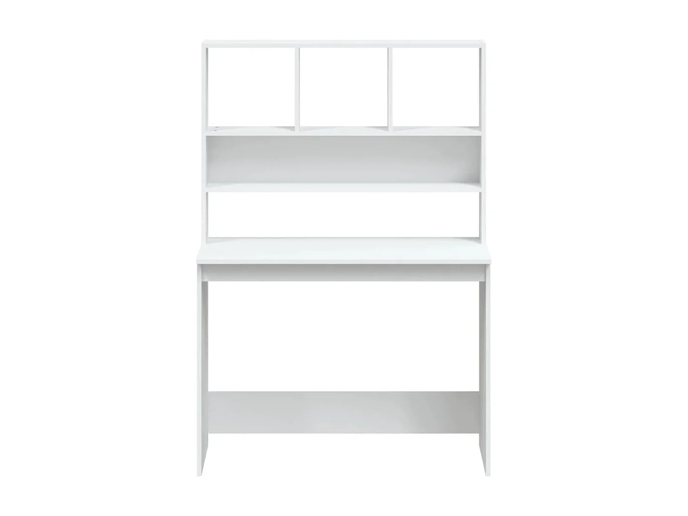 Bureau met schappen 102x45x148 cm bewerkt hout wit
