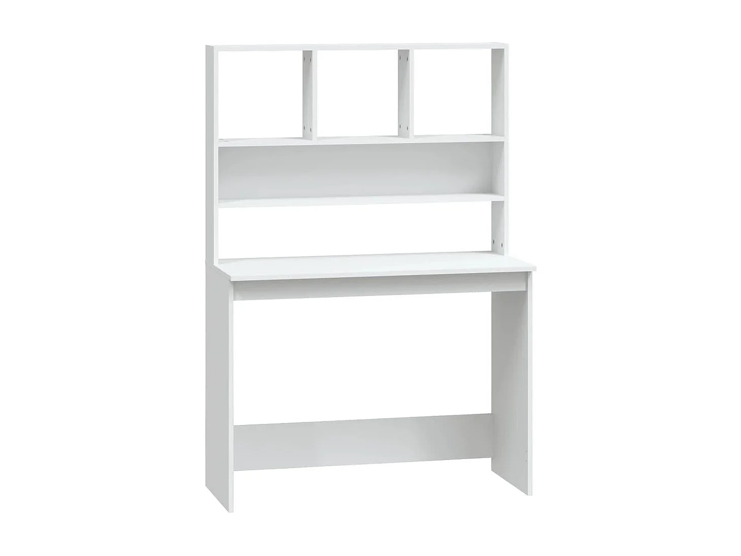 Biurko z półkami Białe 102x45x148 cm Drewno inżynieryjne - Duża przestrzeń do przechowywania, Kompaktowy design, Łatwe w czyszczeniu