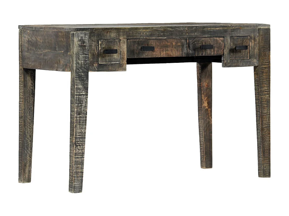 Bureau Noir 110 x 50 x 75 cm Bois de manguier massif