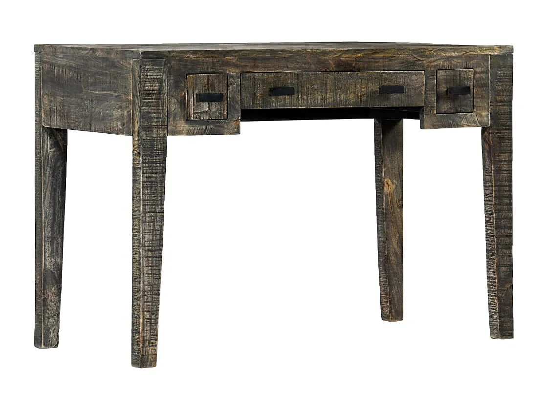 Bureau Noir 110 x 50 x 75 cm Bois de manguier massif