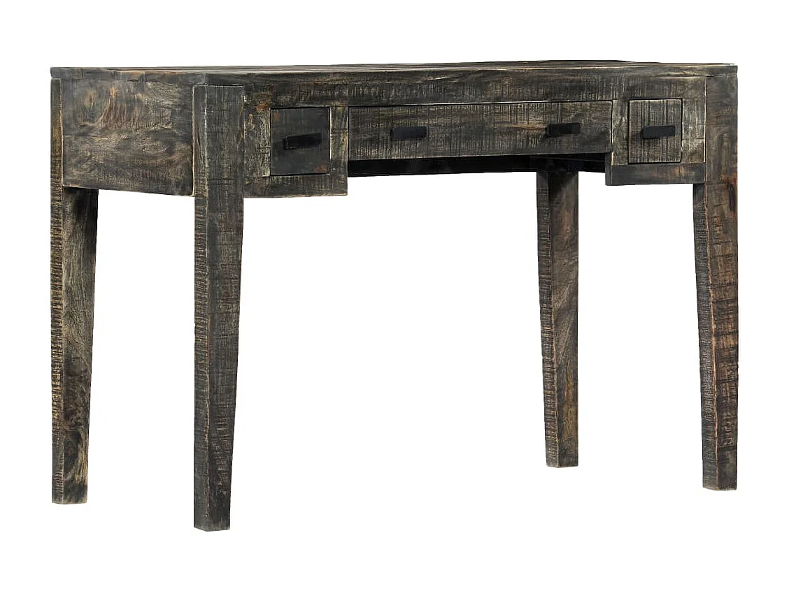 Bureau Noir 110 x 50 x 75 cm Bois de manguier massif