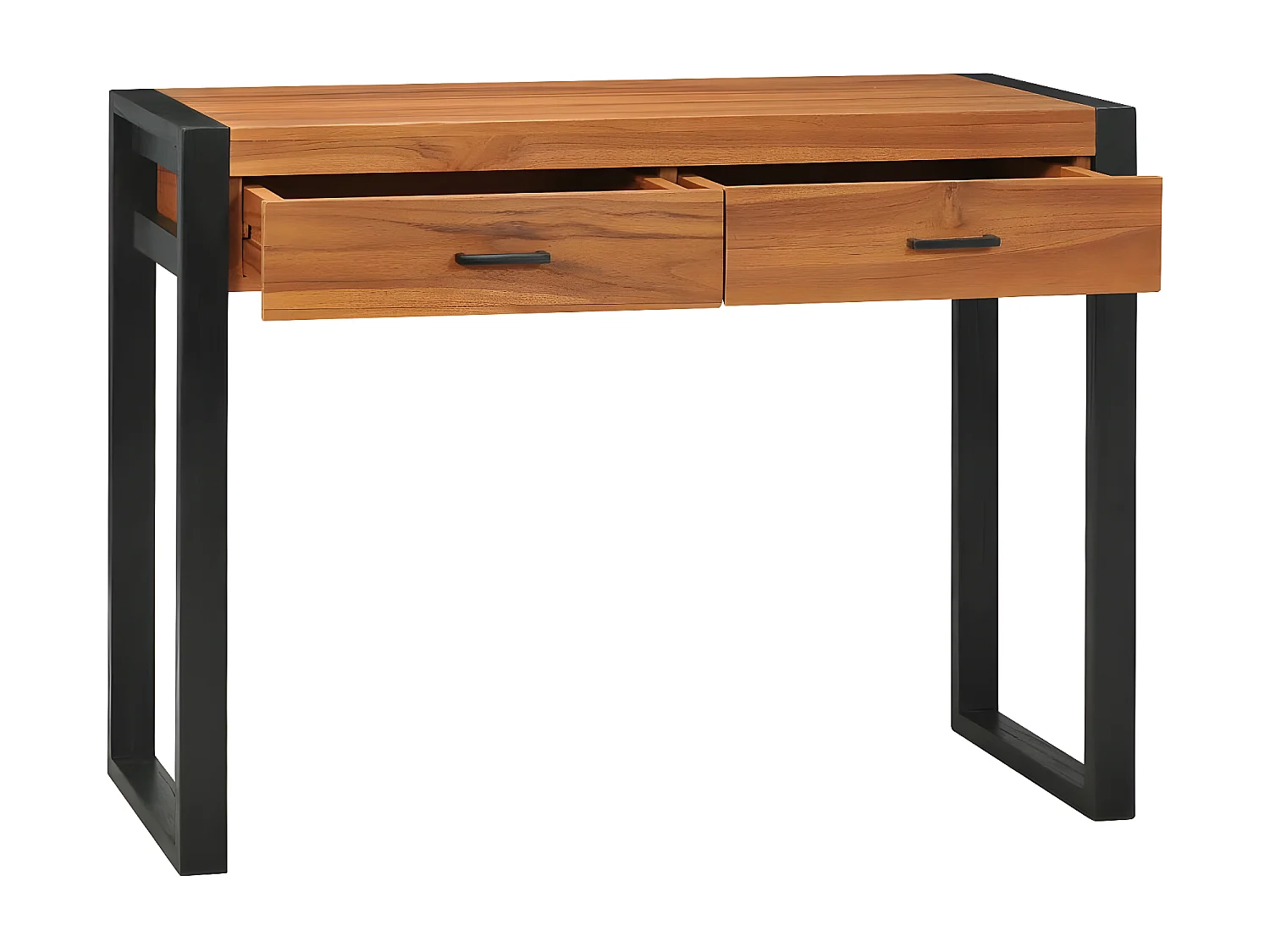 Scrivania con 2 Cassetti 100x40x75 cm in Legno di Teak