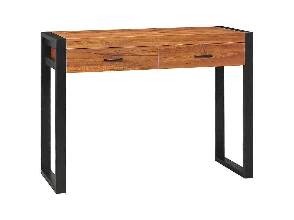 Schreibtisch mit 2 Schubladen 100x40x75 cm Teakholz