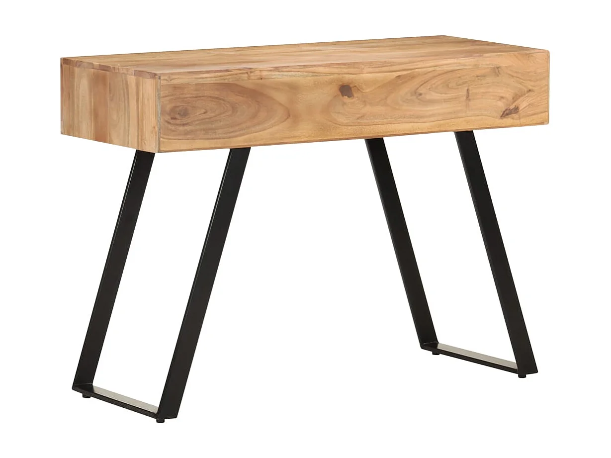 Bureau 107x45x79 cm Bois d'acacia solide avec bord naturel