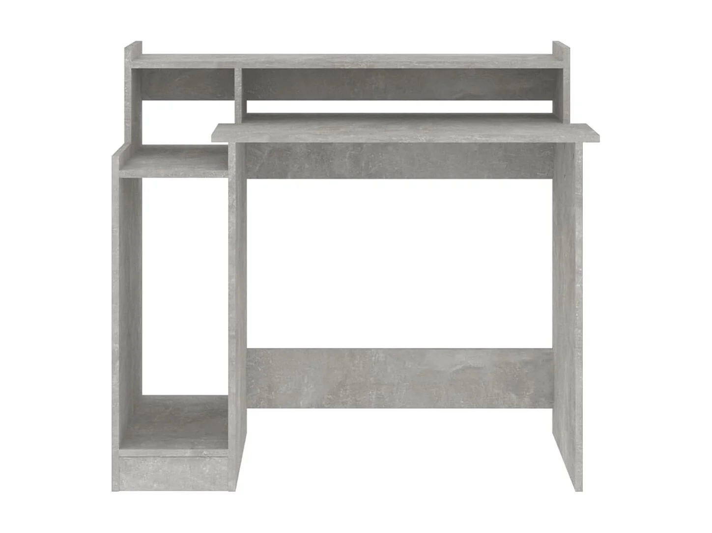 Bureau et lumières LED Gris béton 97x45x90 cm Bois d'ingénierie