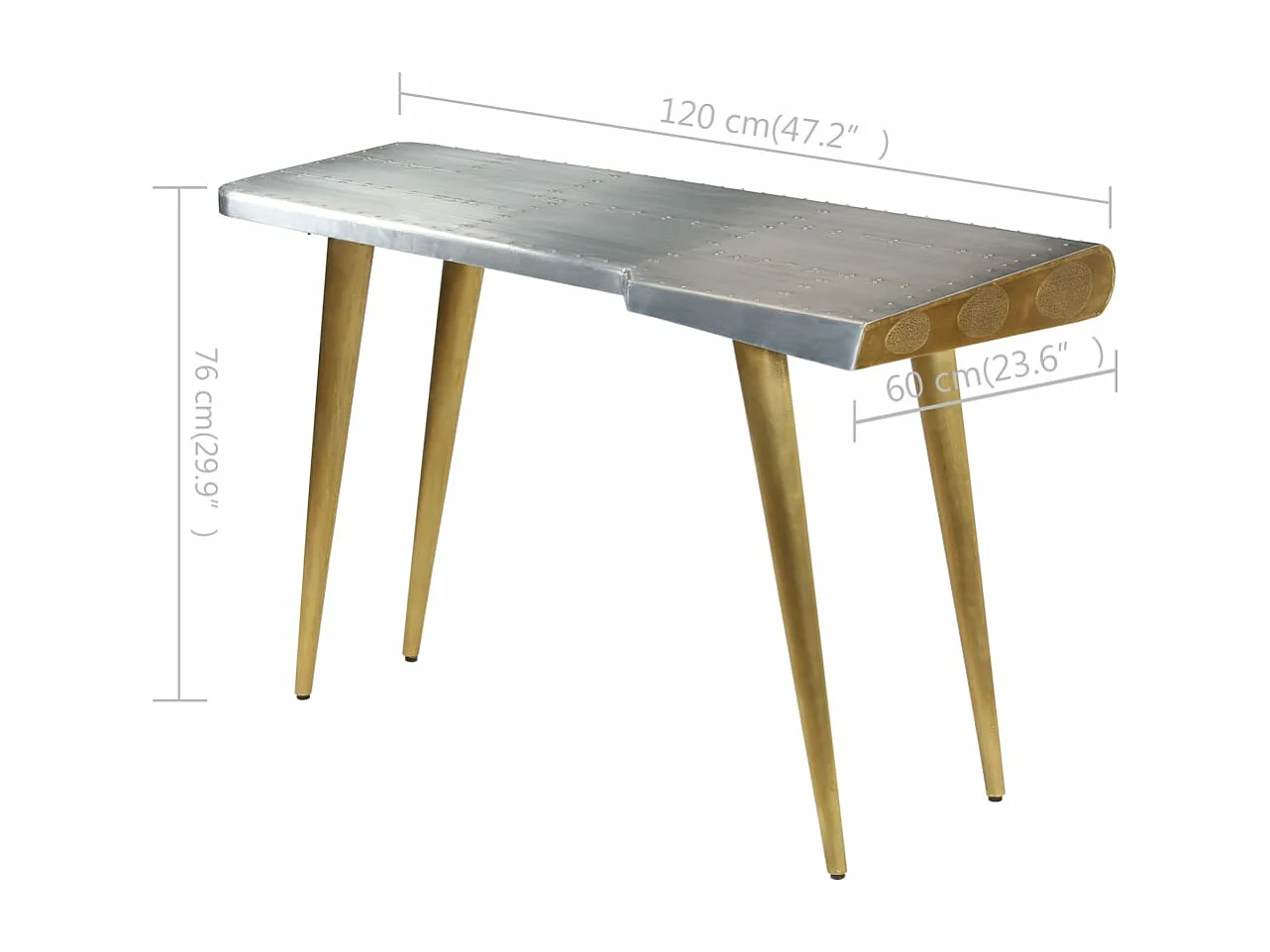 Bureau Aviator vintage style aviateur 120 x 60 x 76 cm