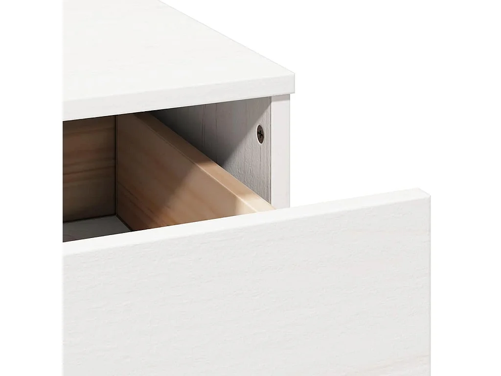 Bureau met kastjes 135x50x75 cm massief grenenhout wit