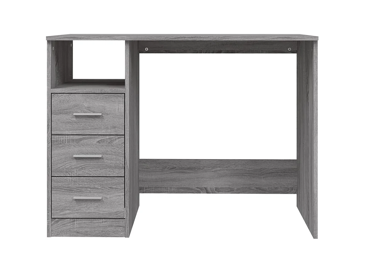 Bureau avec tiroirs Sonoma gris 102x50x76 cm Bois d'ingénierie