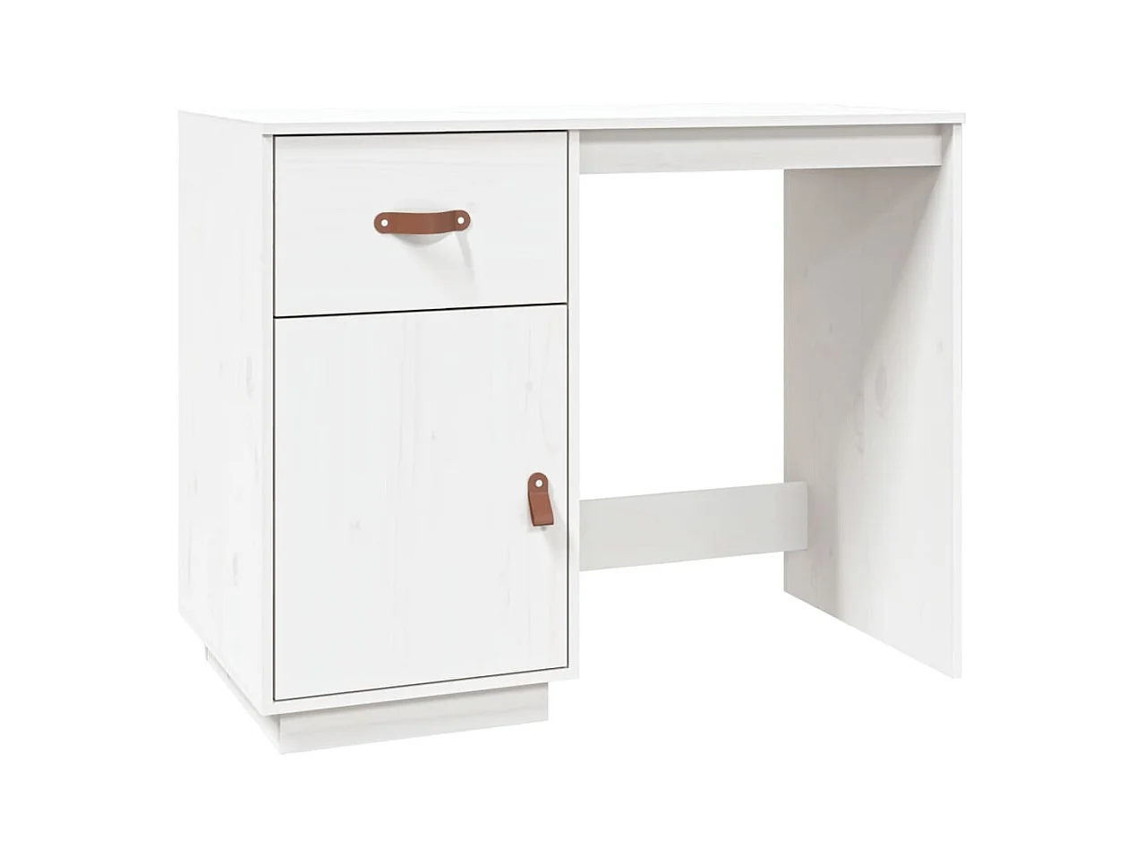 Schreibtisch Weiß 95x50x75cm Massivholz Kiefer