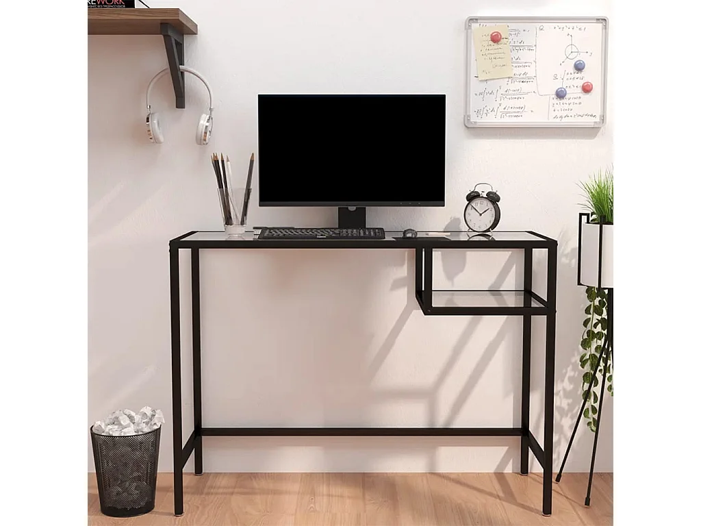 Scrivania per Computer Trasparente 100x36x74 cm in Vetro