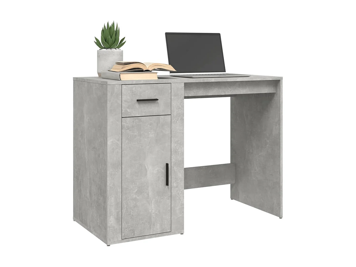 Bureau 100x49x75 cm bewerkt hout betongrijs