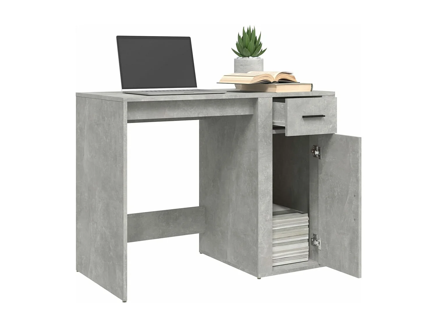 Bureau 100x49x75 cm bewerkt hout betongrijs