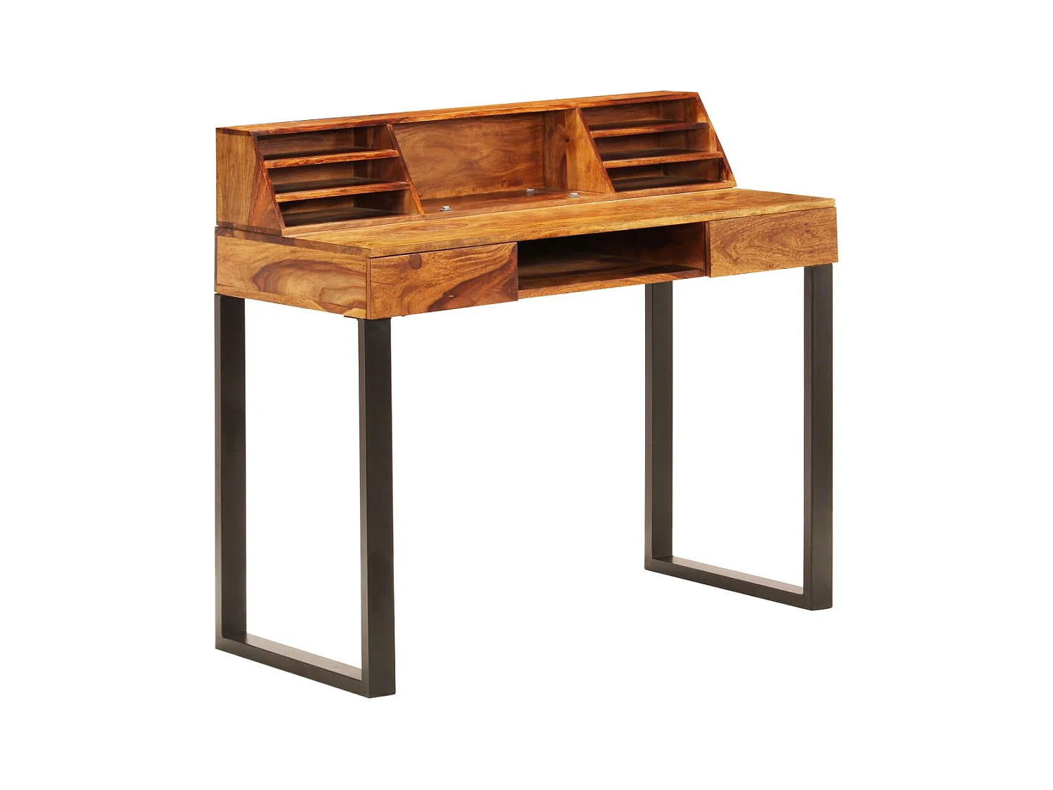 Bureau 110x50x94 cm Bois solide de Sesham et acier