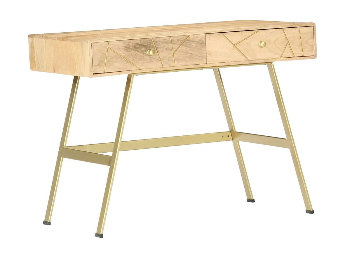 Schrijftafel met lades 100x55x75 cm massief mangohout