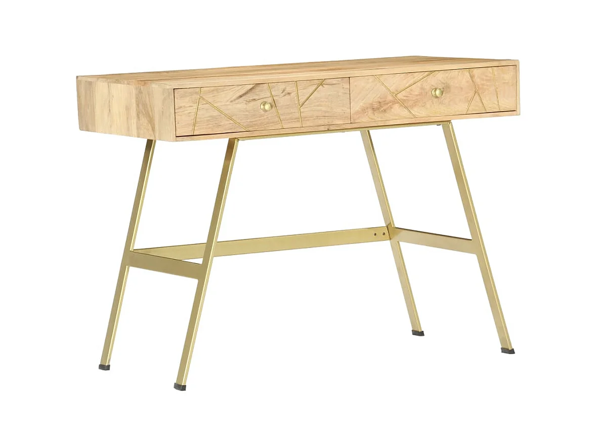 Bureau avec tiroirs 100x55x75 cm bois solide de manguier