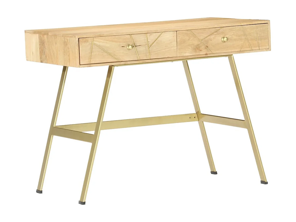 Schrijftafel met lades 100x55x75 cm massief mangohout