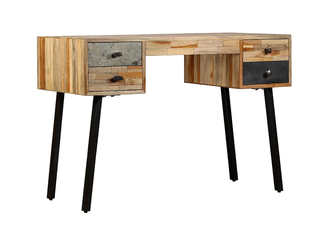 Bureau Teck de récupération massif 110 x 50 x 76 cm
