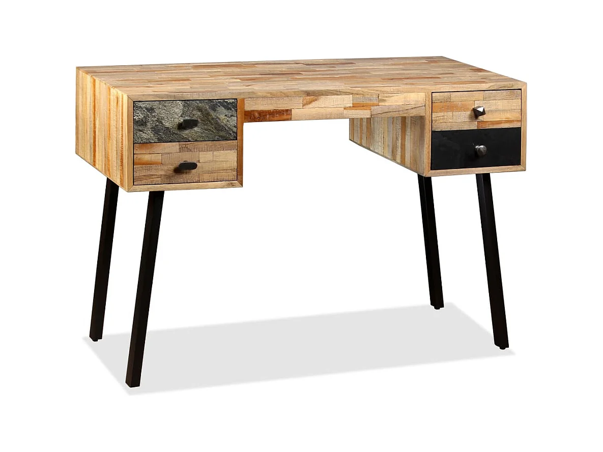 Schrijftafel 110x50x76 cm massief gerecycled teakhout