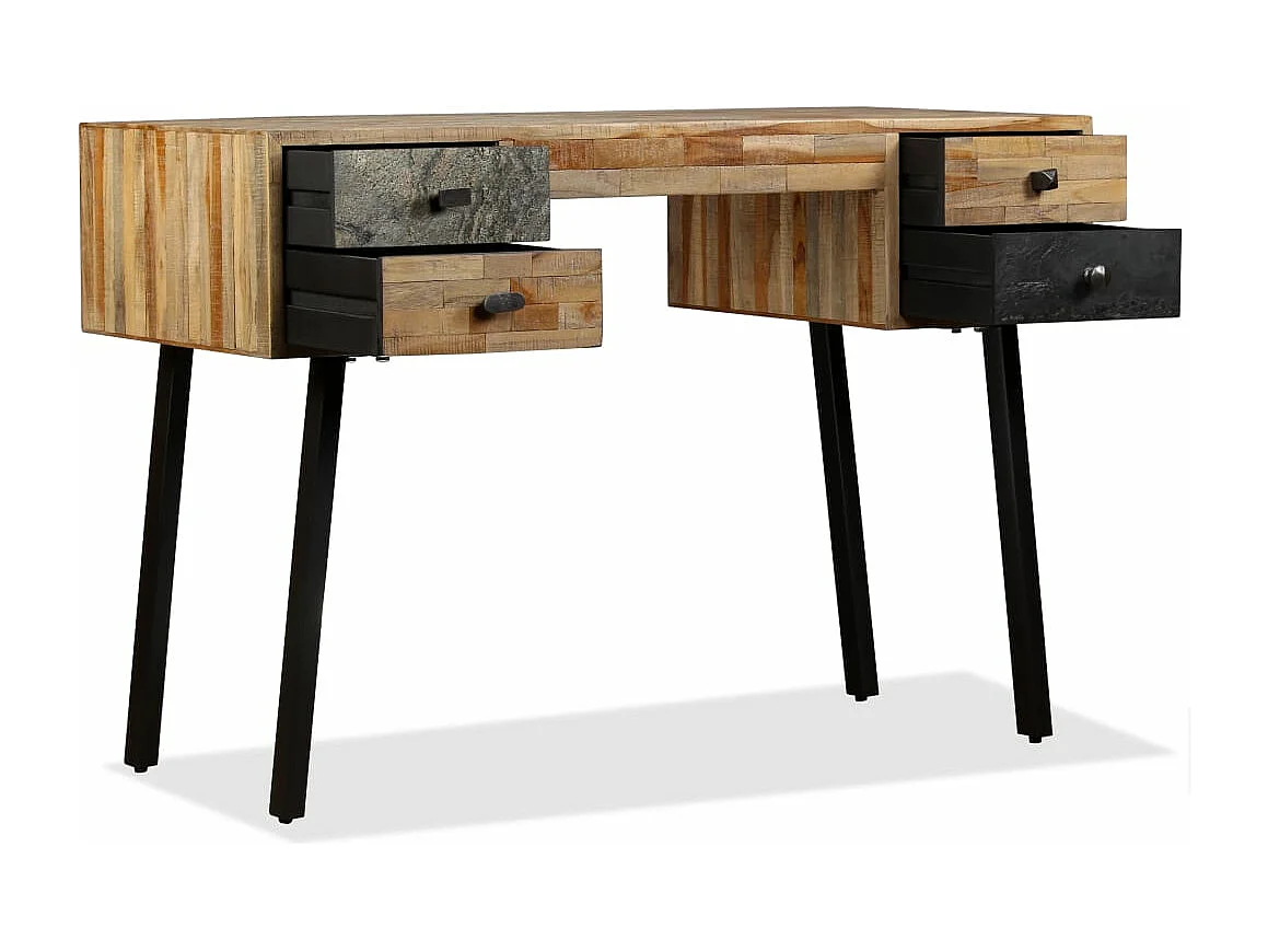 Bureau Teck de récupération massif 110 x 50 x 76 cm