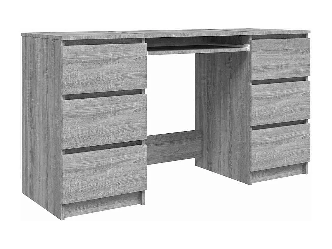 Bureau Sonoma gris 140x50x77 cm Bois d'ingénierie