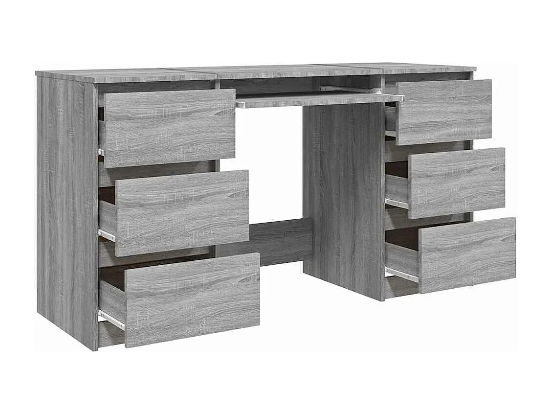 Bureau Sonoma gris 140x50x77 cm Bois d'ingénierie
