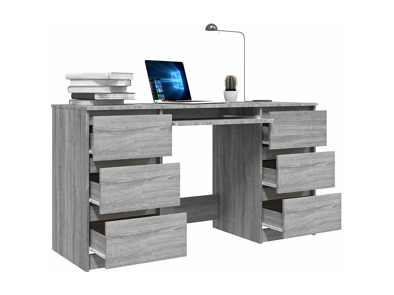 Bureau Sonoma gris 140x50x77 cm Bois d'ingénierie