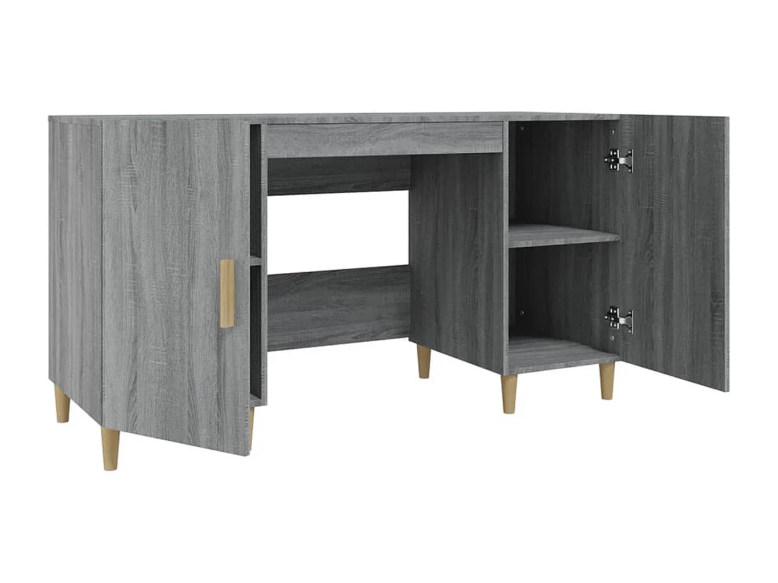 Bureau Sonoma gris 140x50x75 cm Bois d'ingénierie